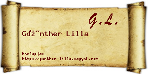 Günther Lilla névjegykártya