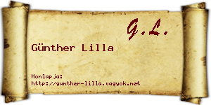 Günther Lilla névjegykártya
